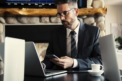 crm marketing automation integration - man on laptop